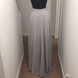Long Gray Chiffon Skirt